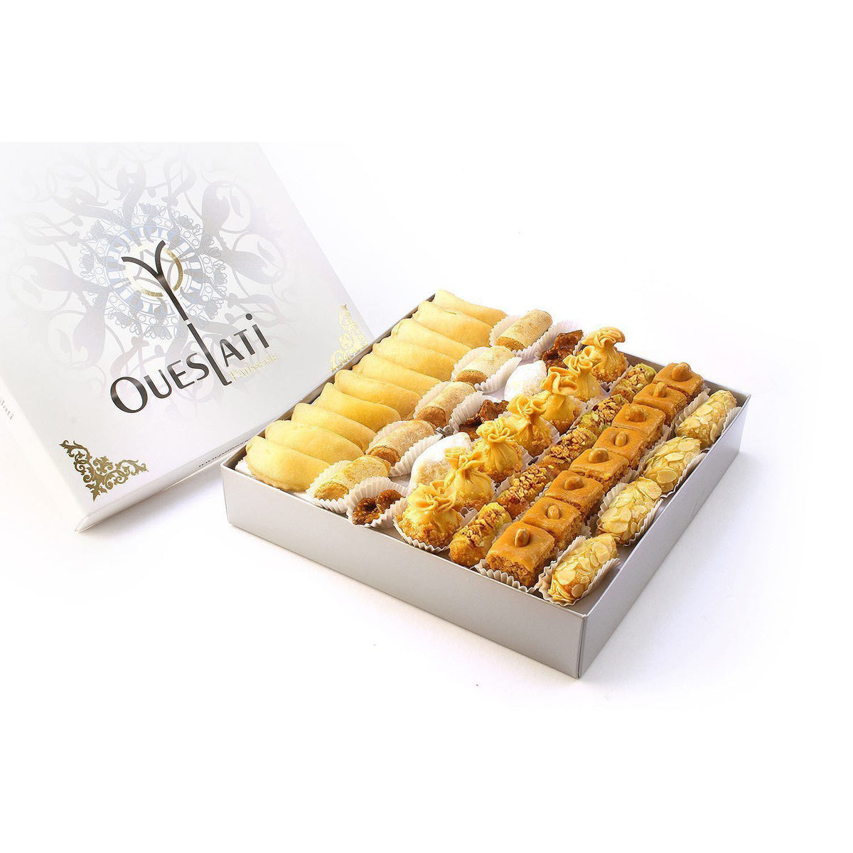 Coffret Le Marocain avec cornes de gazelle, mhancha et gâteaux marocains Maison Oueslati
