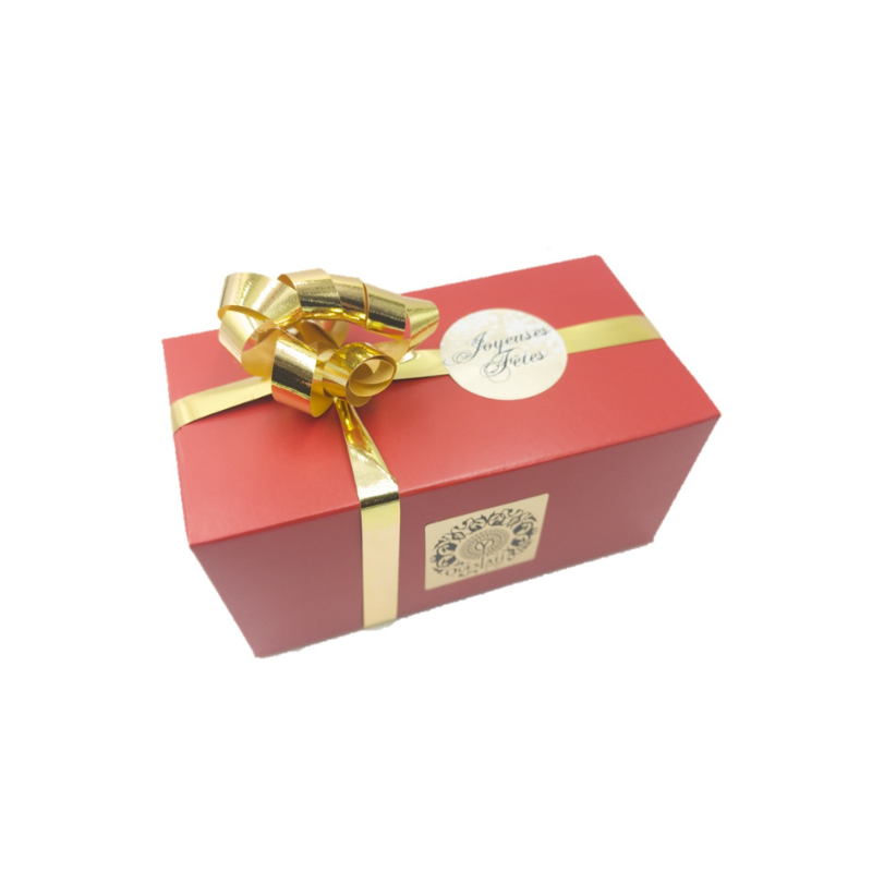 Ballotin rouge Medium Joyeuses Fêtes rempli de pâtisseries orientales Maison Oueslati (3)